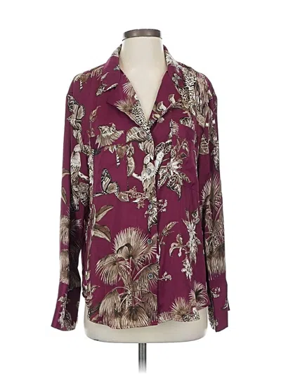 Pre-owned Banana Republic Long Sleeve Blouse In Burgundy