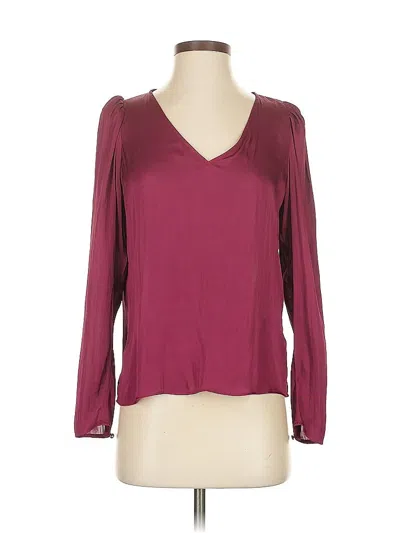 Pre-owned Banana Republic Long Sleeve Blouse In Burgundy