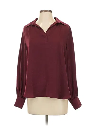 Pre-owned Banana Republic Long Sleeve Blouse In Burgundy