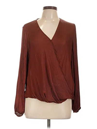 Banana Republic Long Sleeve Blouse In Burgundy