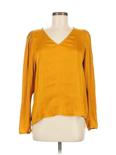 Pre-owned Banana Republic Long Sleeve Blouse In Gold