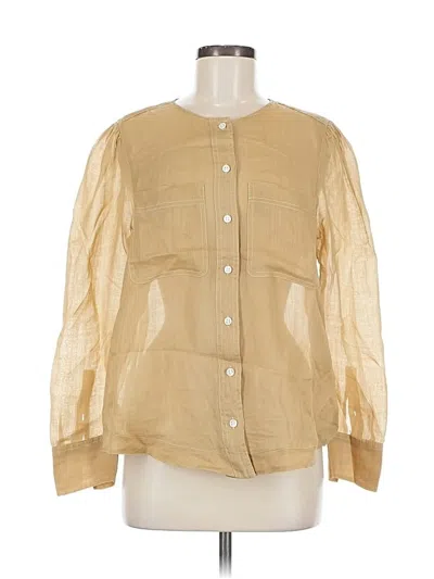 Pre-owned Banana Republic Long Sleeve Blouse In Gold