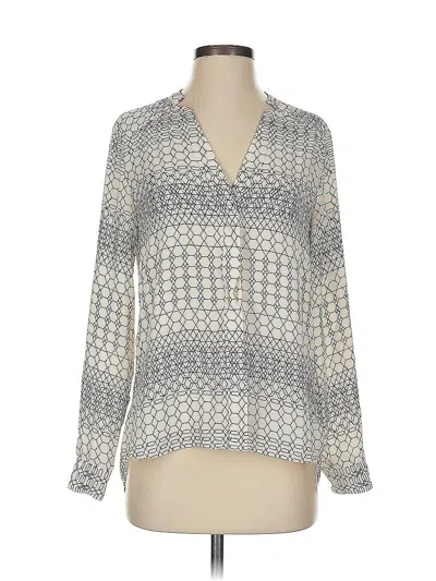 Pre-owned Banana Republic Long Sleeve Blouse In Gray