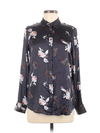 Pre-owned Banana Republic Long Sleeve Blouse In Gray