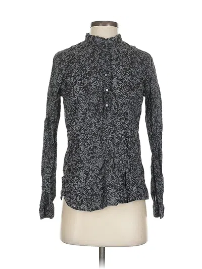 Pre-owned Banana Republic Long Sleeve Blouse In Gray