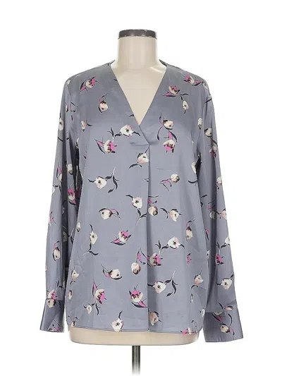 Pre-owned Banana Republic Long Sleeve Blouse In Gray