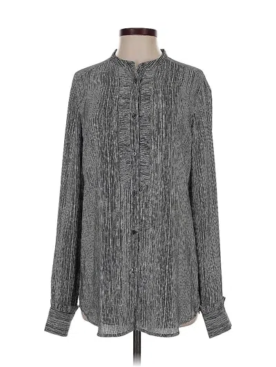 Pre-owned Banana Republic Long Sleeve Blouse In Gray