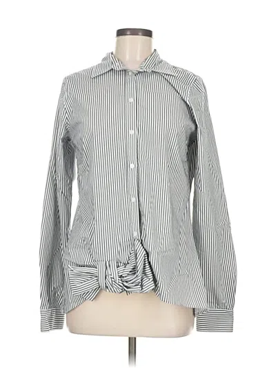 Pre-owned Banana Republic Long Sleeve Blouse In Gray