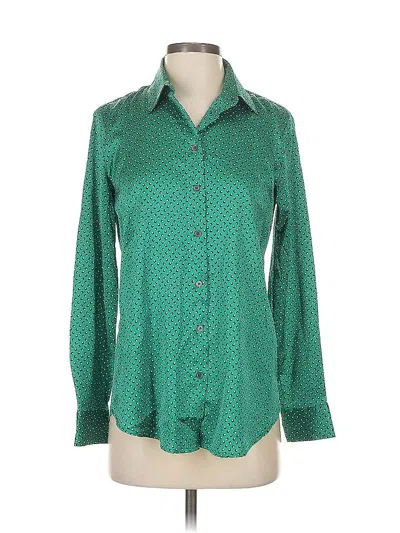 Pre-owned Banana Republic Long Sleeve Blouse In Green