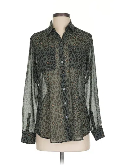 Pre-owned Banana Republic Long Sleeve Blouse In Green