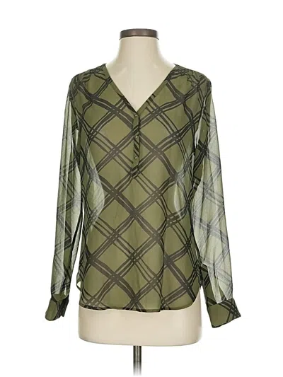 Pre-owned Banana Republic Long Sleeve Blouse In Green