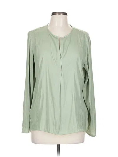 Pre-owned Banana Republic Long Sleeve Blouse In Green