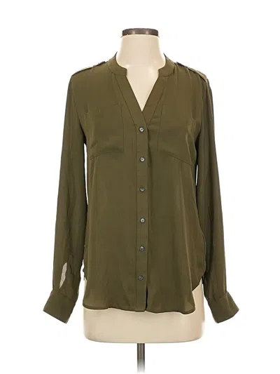 Pre-owned Banana Republic Long Sleeve Blouse In Green