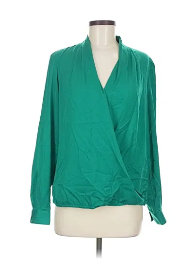 Pre-owned Banana Republic Long Sleeve Blouse In Green