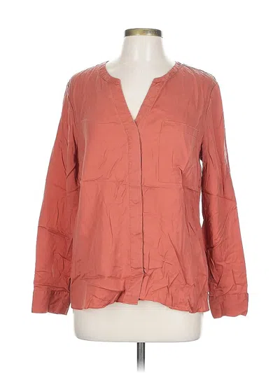 Pre-owned Banana Republic Long Sleeve Blouse In Orange