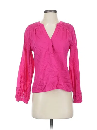Pre-owned Banana Republic Long Sleeve Blouse In Pink