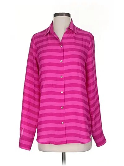 Pre-owned Banana Republic Long Sleeve Blouse In Pink