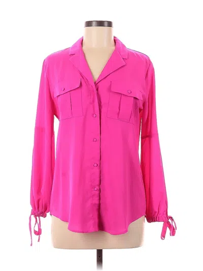 Pre-owned Banana Republic Long Sleeve Blouse In Pink