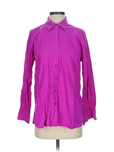 Pre-owned Banana Republic Long Sleeve Blouse In Purple