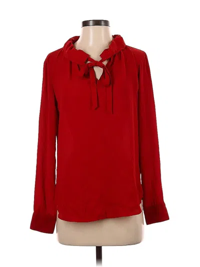 Pre-owned Banana Republic Long Sleeve Blouse In Red