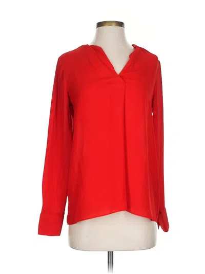 Pre-owned Banana Republic Long Sleeve Blouse In Red
