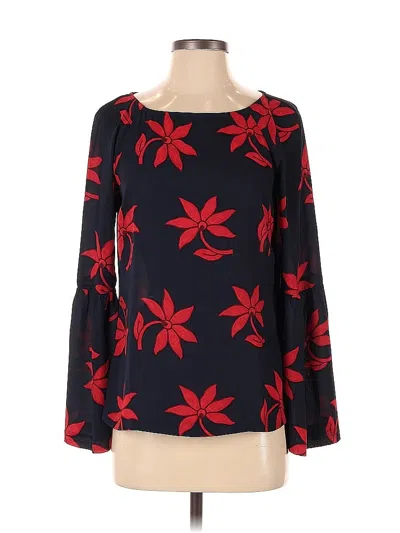Pre-owned Banana Republic Long Sleeve Blouse In Red