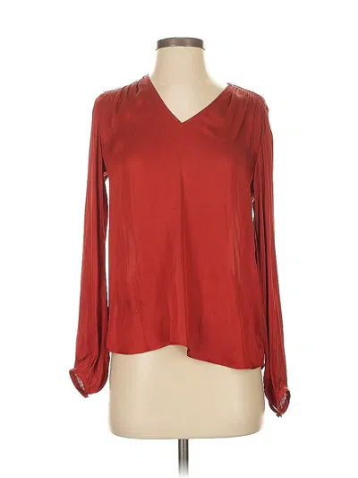 Pre-owned Banana Republic Long Sleeve Blouse In Red