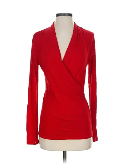 Pre-owned Banana Republic Long Sleeve Blouse In Red