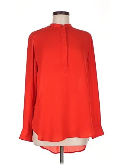Pre-owned Banana Republic Long Sleeve Blouse In Red