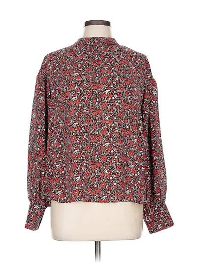 Pre-owned Banana Republic Long Sleeve Blouse In Red