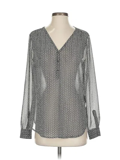 Pre-owned Banana Republic Long Sleeve Blouse In Silver
