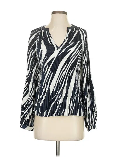Pre-owned Banana Republic Long Sleeve Blouse In Silver