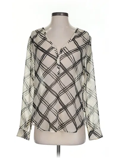 Pre-owned Banana Republic Long Sleeve Blouse In Silver