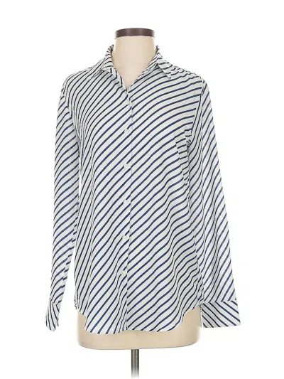 Pre-owned Banana Republic Long Sleeve Blouse In Silver