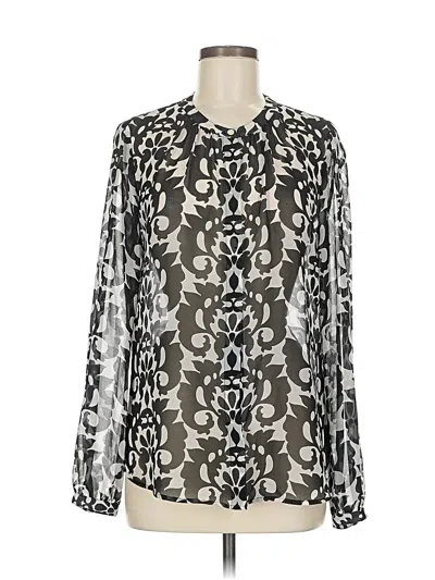 Pre-owned Banana Republic Long Sleeve Blouse In Silver