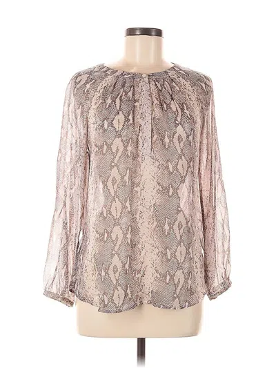 Pre-owned Banana Republic Long Sleeve Blouse In Silver