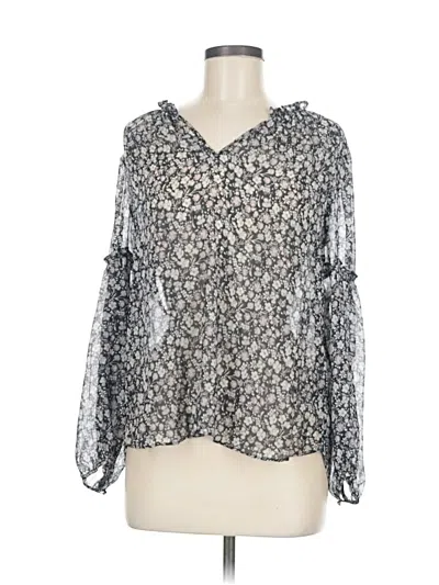 Pre-owned Banana Republic Long Sleeve Blouse In Silver