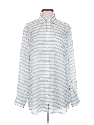 Pre-owned Banana Republic Long Sleeve Blouse In Silver