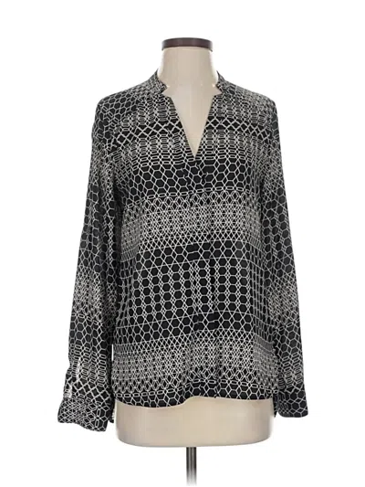 Pre-owned Banana Republic Long Sleeve Blouse In Silver
