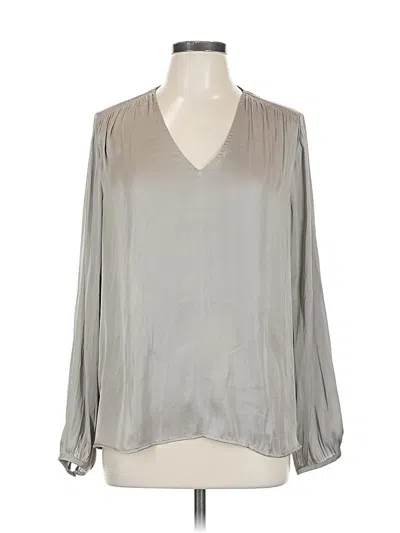 Pre-owned Banana Republic Long Sleeve Blouse In Silver