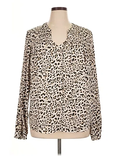 Pre-owned Banana Republic Long Sleeve Blouse In Tan
