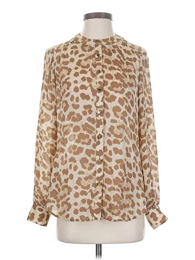 Pre-owned Banana Republic Long Sleeve Blouse In Tan