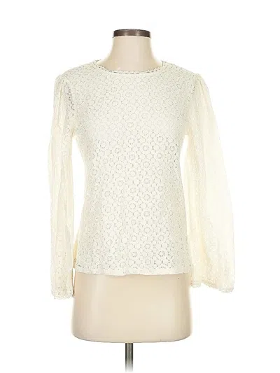 Pre-owned Banana Republic Long Sleeve Blouse In White