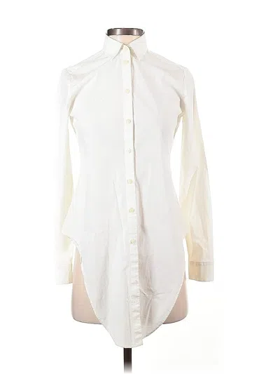 Pre-owned Banana Republic Long Sleeve Blouse In White