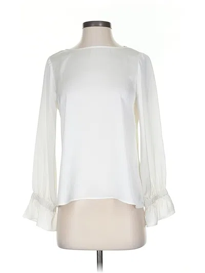 Pre-owned Banana Republic Long Sleeve Blouse In White