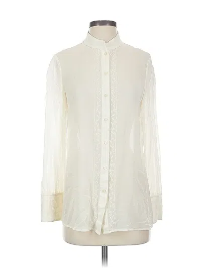 Pre-owned Banana Republic Long Sleeve Blouse In White
