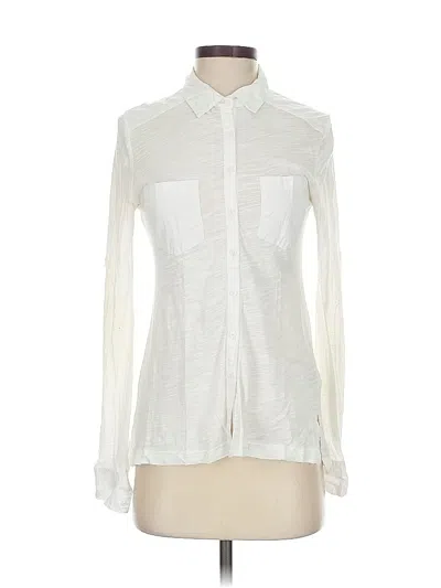 Pre-owned Banana Republic Long Sleeve Blouse In White