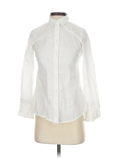 Pre-owned Banana Republic Long Sleeve Blouse In White