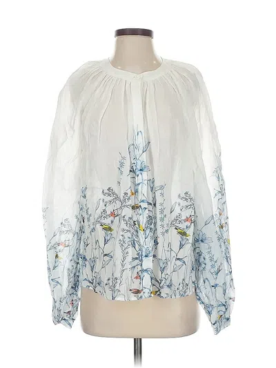 Pre-owned Banana Republic Long Sleeve Blouse In White