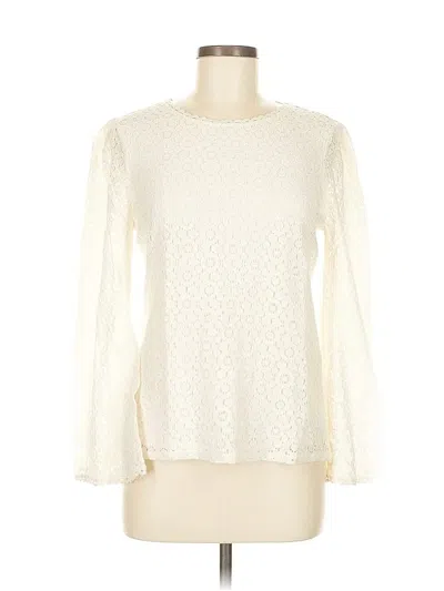 Pre-owned Banana Republic Long Sleeve Blouse In White